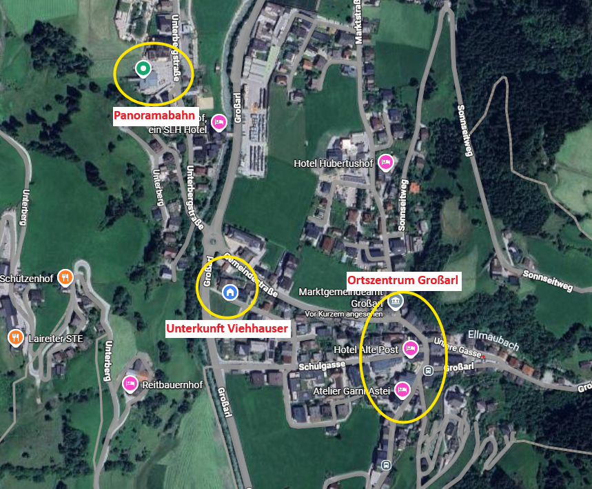 Lageplan Ruhe und Erholung beim Wandern nahe Viehhauser
